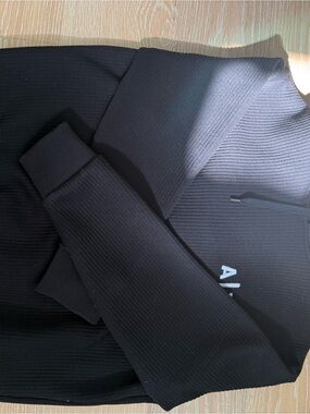 Armani Exchange Black Ribbed Lightweight Shirt Jacket